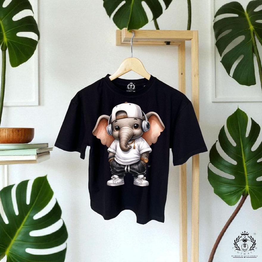 Street Style Elephant Graphic Tee