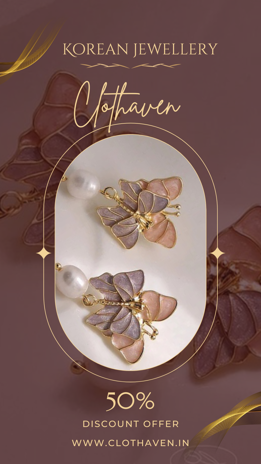 Exquisite Butterfly Pearl Drop Earrings - A Touch of Korean Elegance by Clothaven