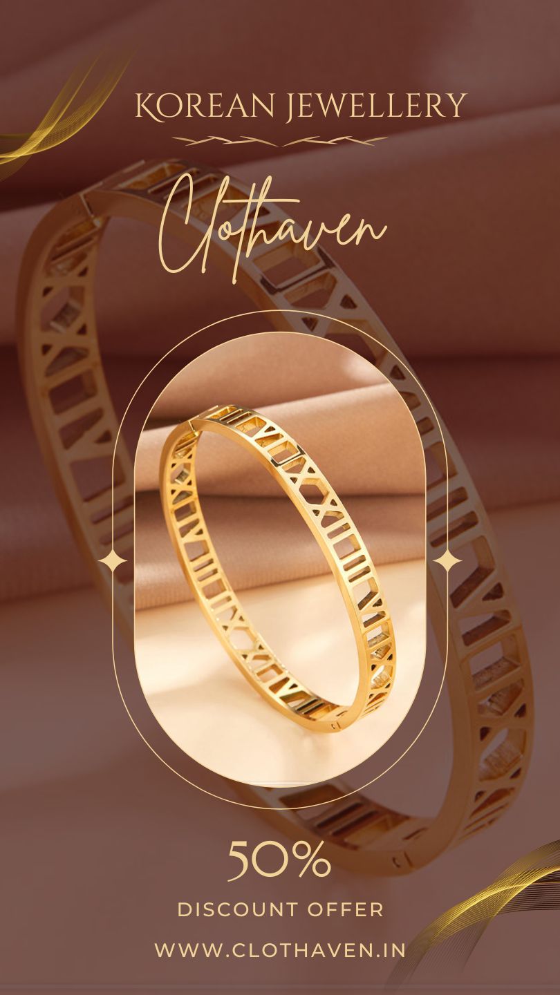 Clothaven Exclusive Korean Roman Numeral Anti-Tarnish Bangle